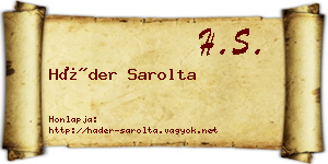 Háder Sarolta névjegykártya