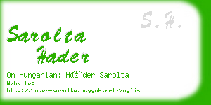 sarolta hader business card